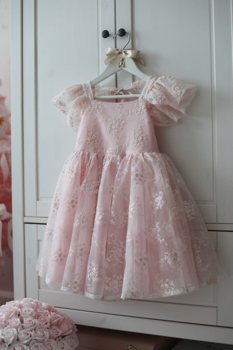 Rose Garden Dress & Hair Bow - Pink