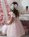 Rose Garden Dress & Hair Bow - Pink