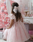 Rose Garden Dress & Hair Bow - Pink