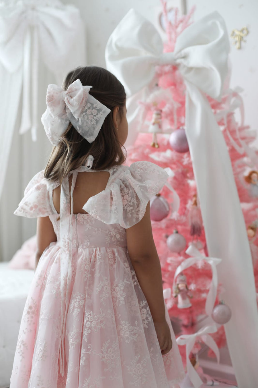 Rose Garden Dress & Hair Bow - Pink