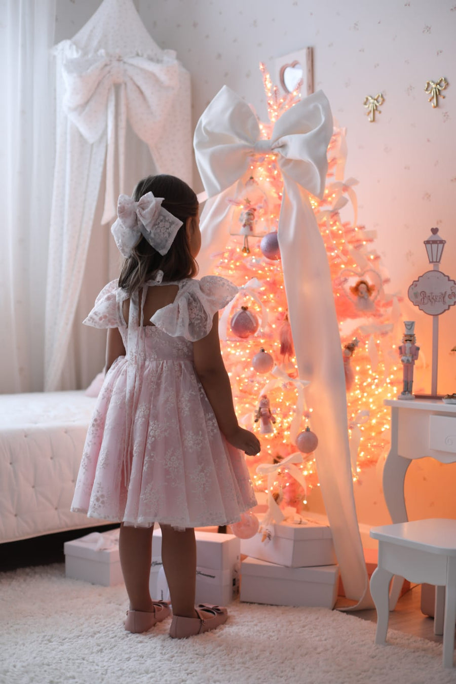 Rose Garden Dress & Hair Bow - Pink