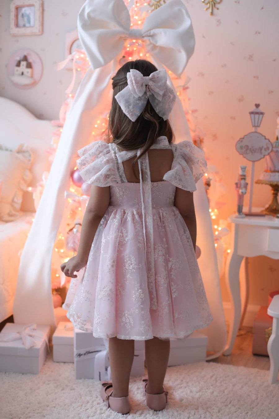 Rose Garden Dress & Hair Bow - Pink