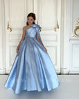 Jasmine Blue Satin Girls Special Occasion Dress