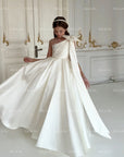 Jasmine Ivory Satin Girls Special Occasion Dress