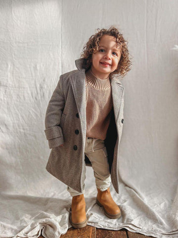 Boys Winter Luxe Coat - Tan