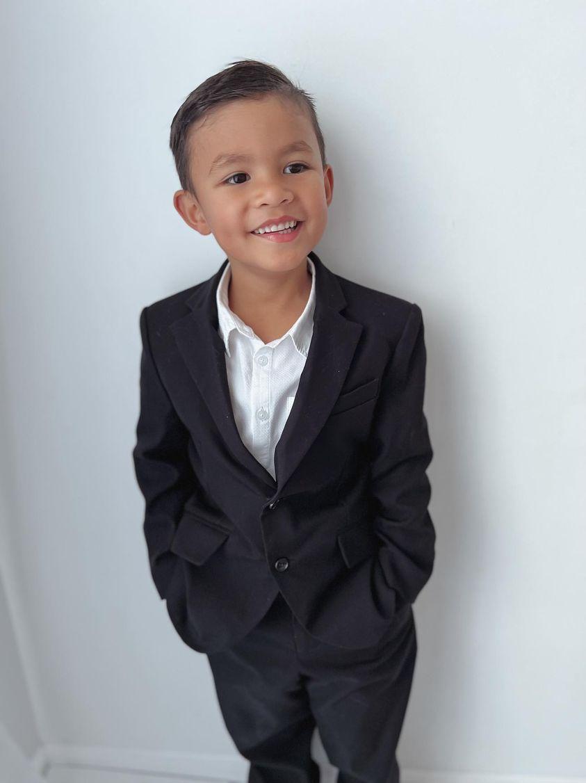 Boys Handmade Luxe Suit Pants - Black