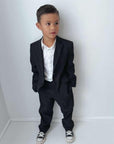 Boys Handmade Luxe Suit Jacket - Black