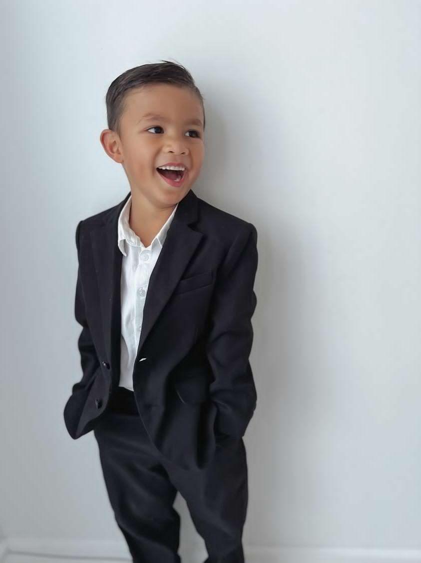 Boys Handmade Luxe Suit Pants - Black