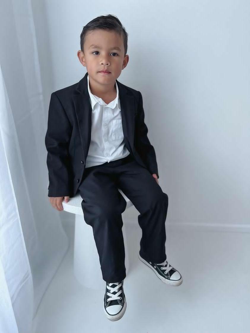 Boys Handmade Luxe Suit Pants - Black