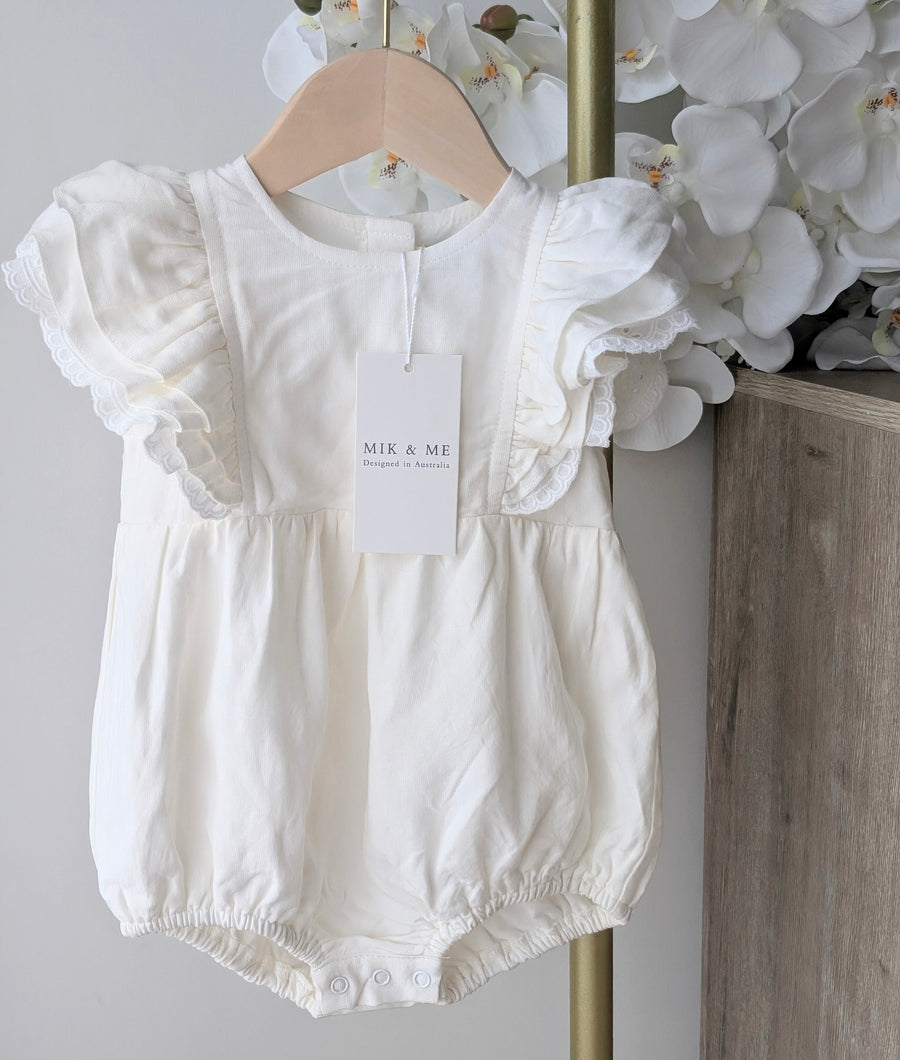 Ecru Romper - 100% Linen/Organic Cotton