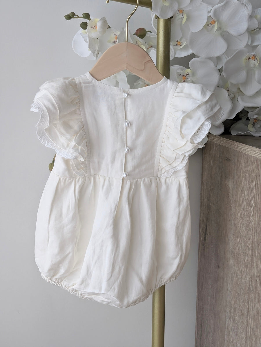 Ecru Romper - 100% Linen/Organic Cotton