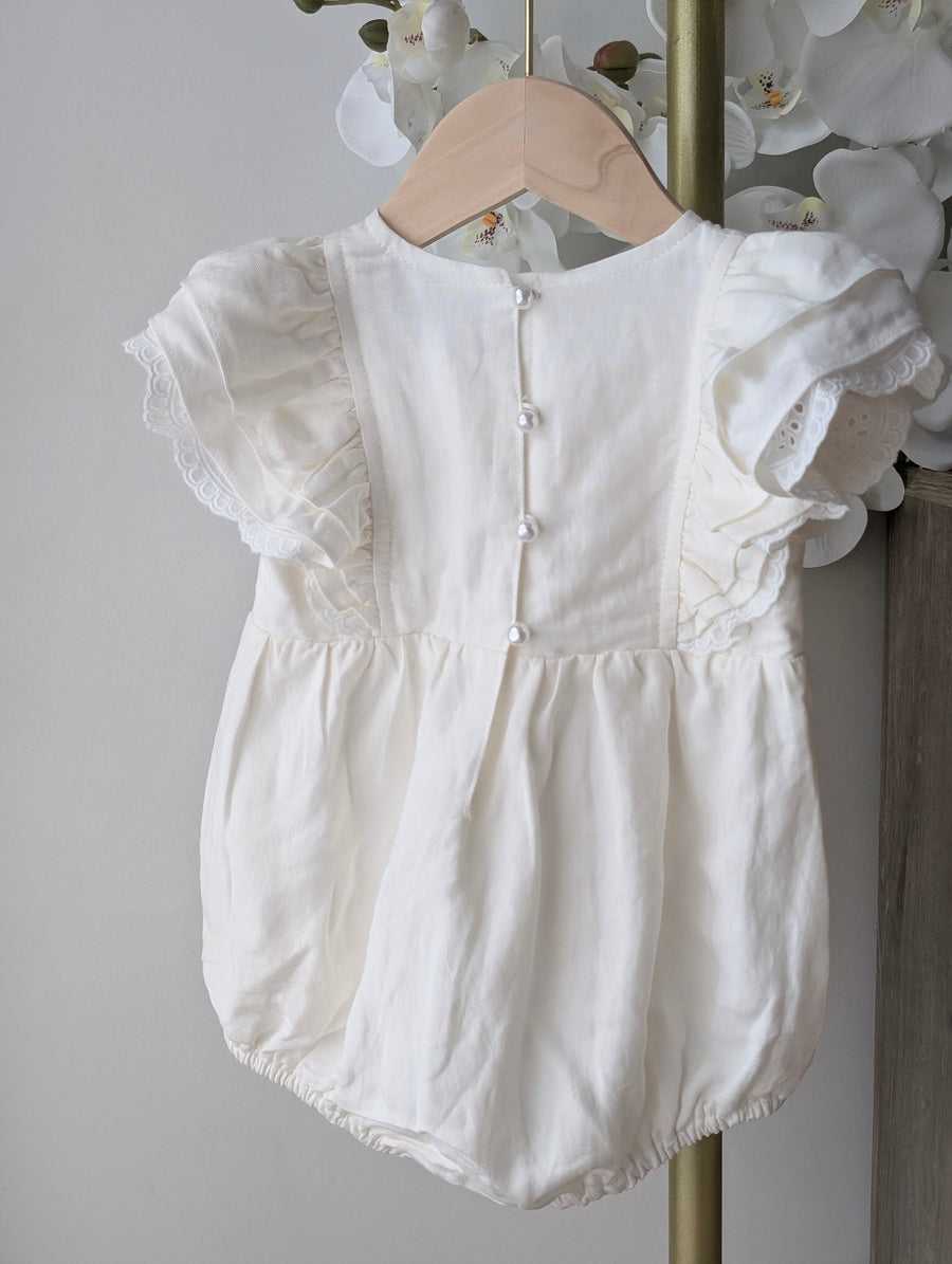 Ecru Romper - 100% Linen/Organic Cotton