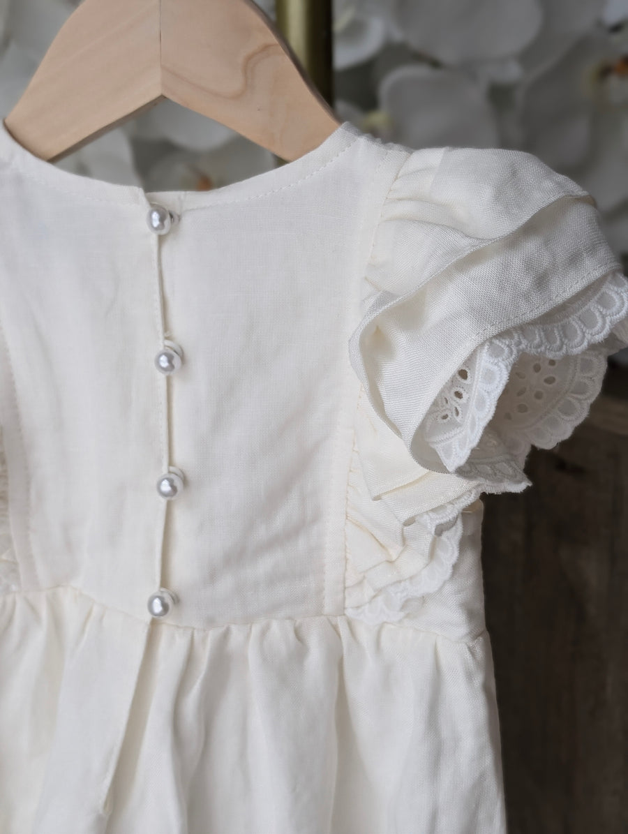 Ecru Romper - 100% Linen/Organic Cotton