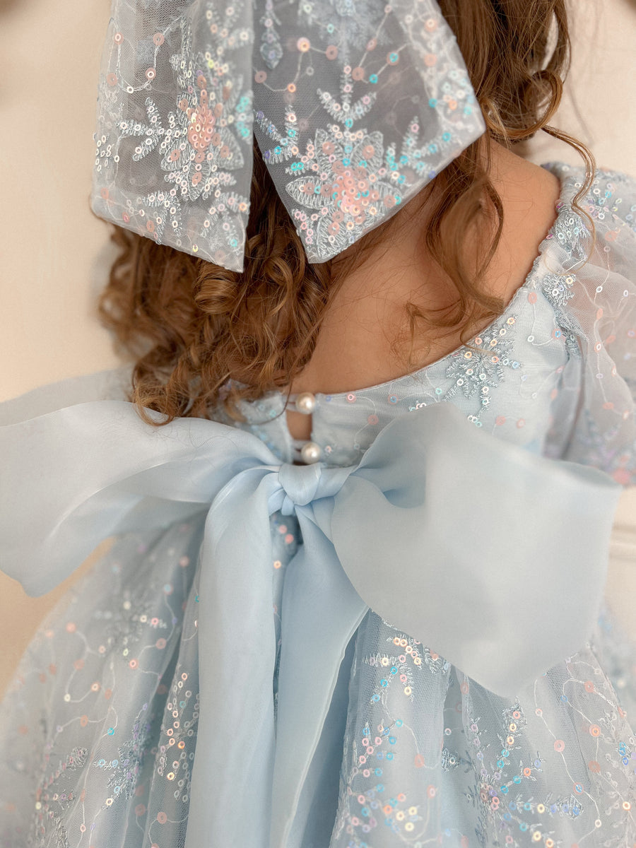 Princess El Luxe Handmade Dress & Hair Bow (Made to order)