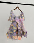 Mirabella Lace Dress & Hair Bow   - Lilac Love (Made to order)