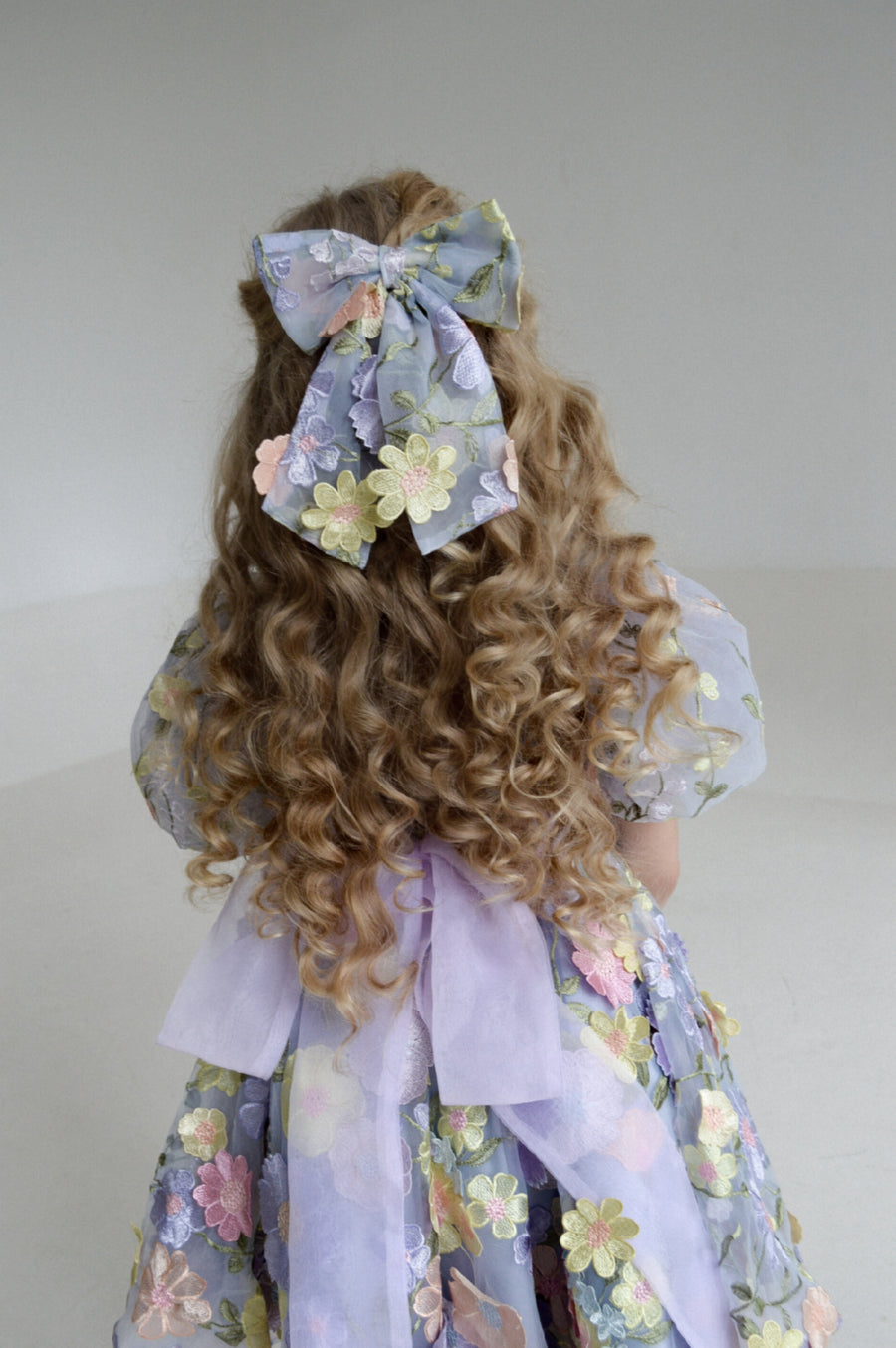 Mirabella Lace Dress & Hair Bow   - Lilac Love (Made to order)