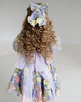 Mirabella Lace Dress & Hair Bow   - Lilac Love (Made to order)