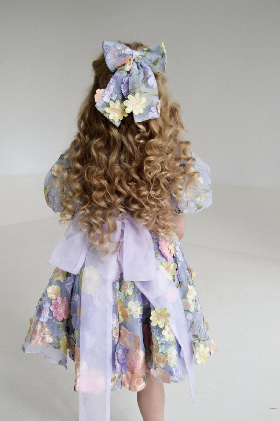 Mirabella Lace Dress & Hair Bow   - Lilac Love (Made to order)