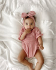 Dusty Pink Romper & Hair Bow