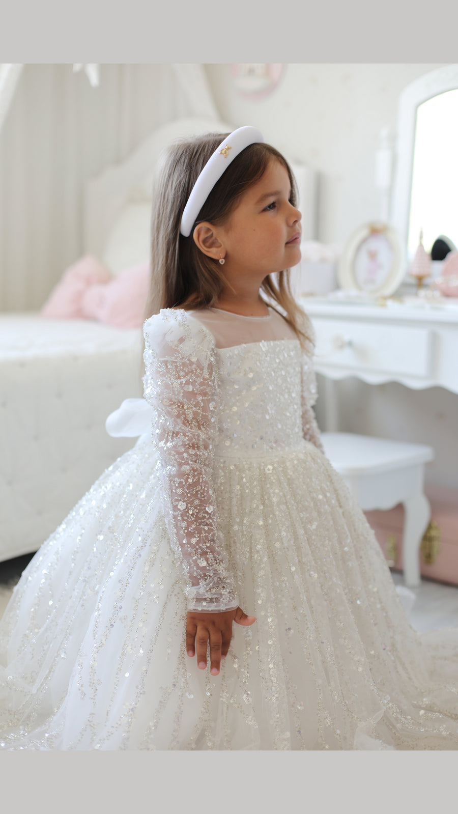 Sparkle my world Luxe Dress - White (Made to order)