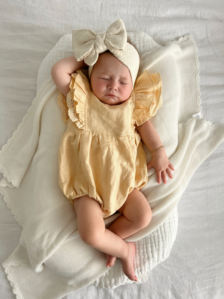 Mik & Me Exclusive Romper - 100% Linen/Organic Cotton (Shipped within 2 days)