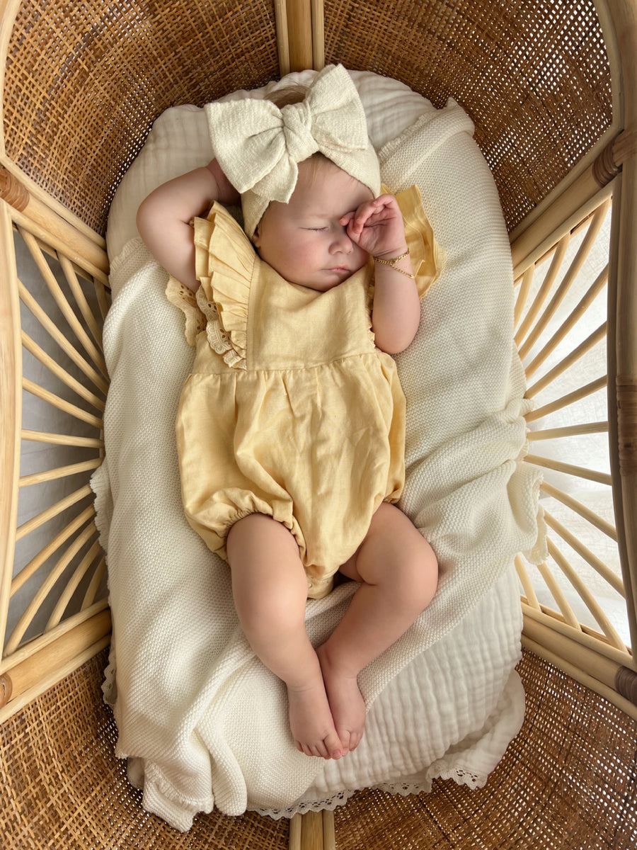 Mik & Me Exclusive Romper - 100% Linen/Organic Cotton (Shipped within 2 days)