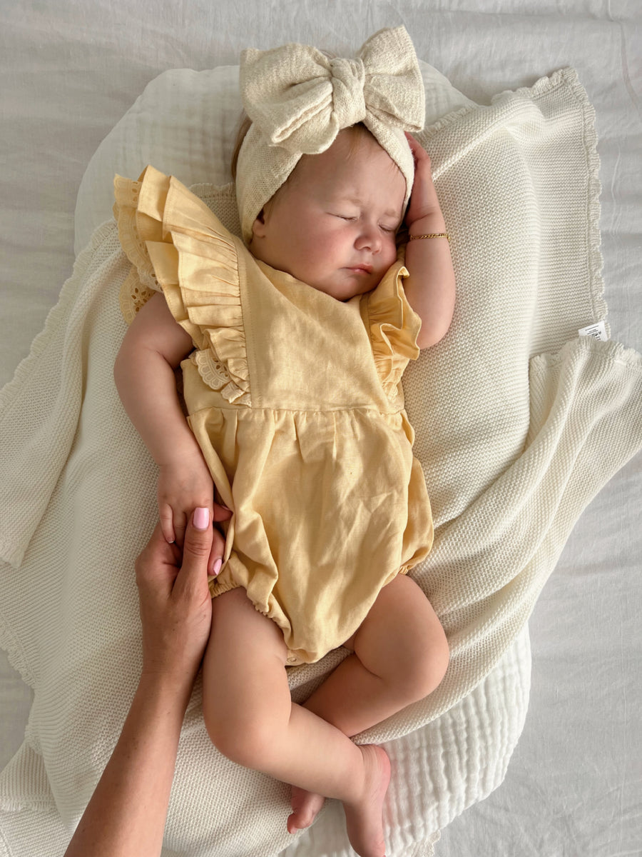 Mik & Me Exclusive Romper - 100% Linen/Organic Cotton (Shipped within 2 days)