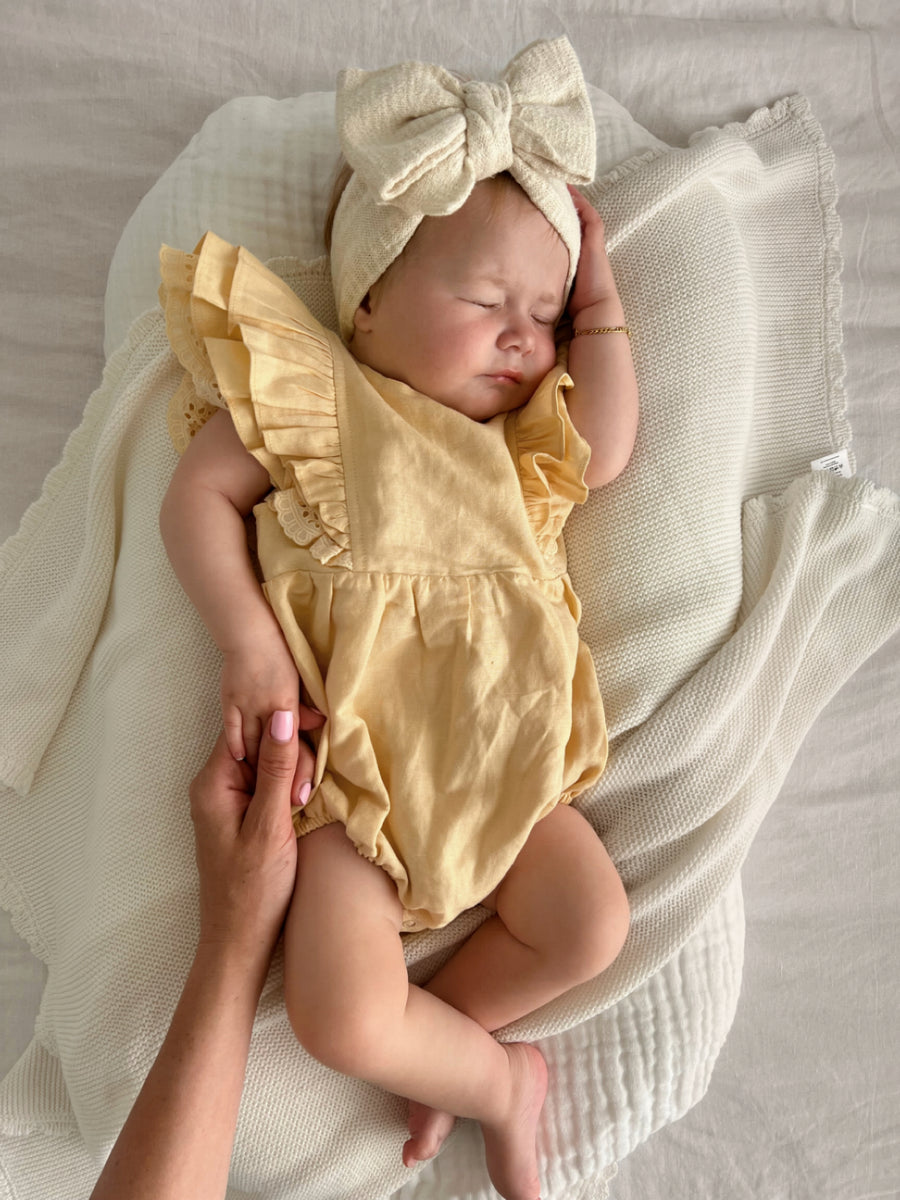 Mik & Me Exclusive Romper - 100% Linen/Organic Cotton (Shipped within 2 days)