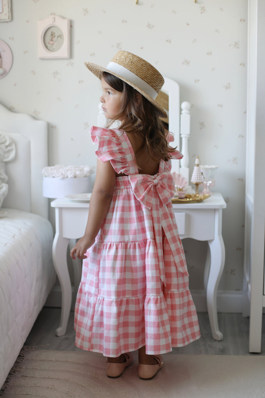 Pink Summer Check Dress