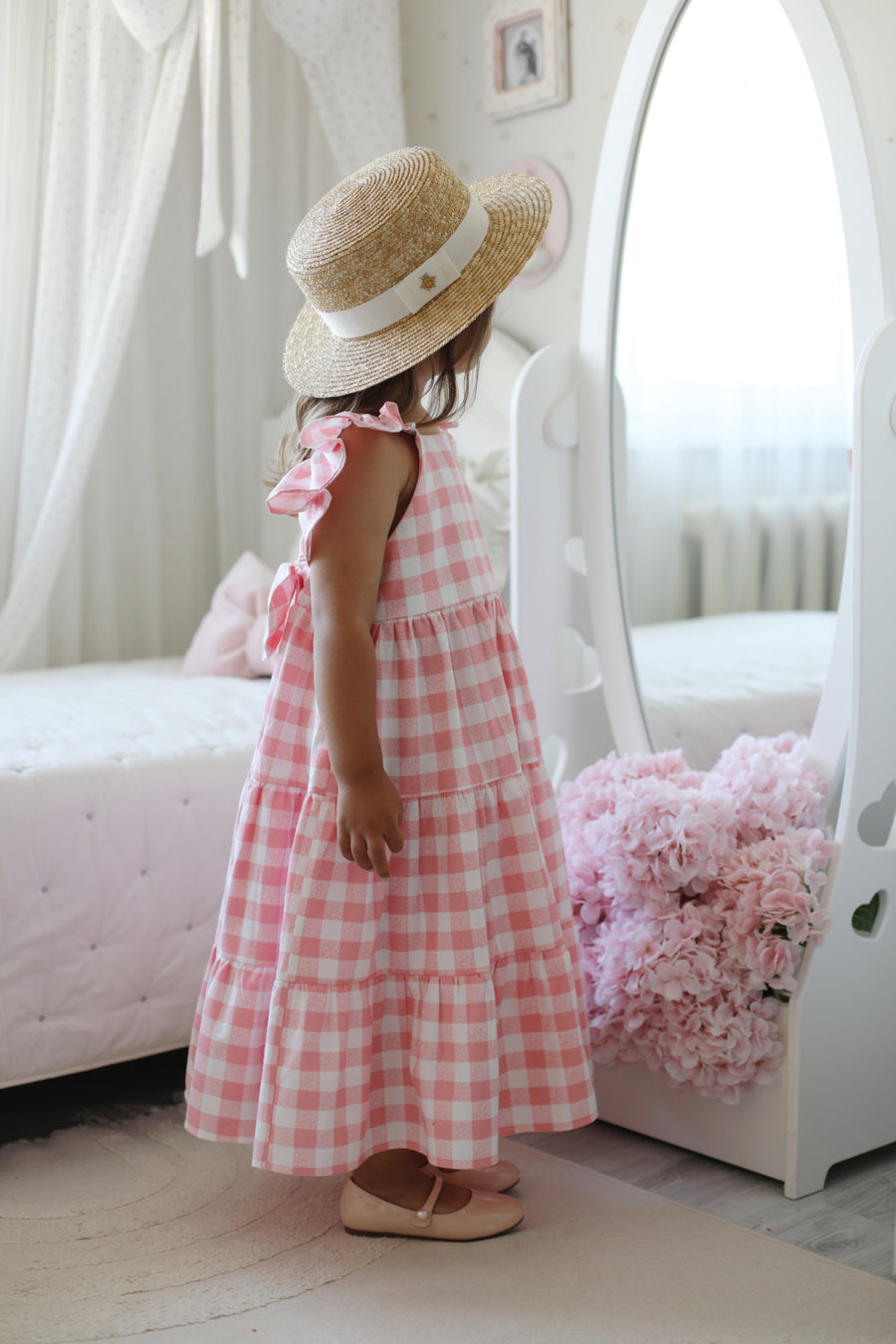 Pink Summer Check Dress