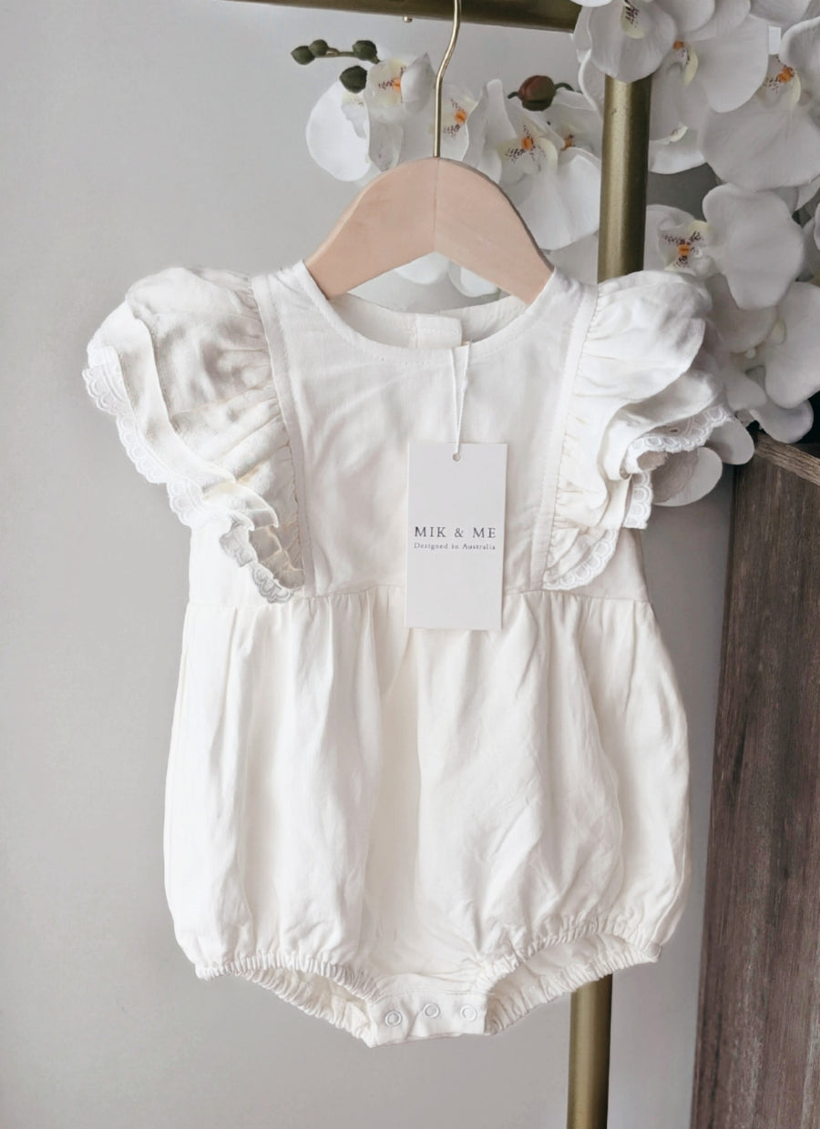 Mik & Me Exclusive Romper - 100% Linen/Organic Cotton (Shipped within 2 days)