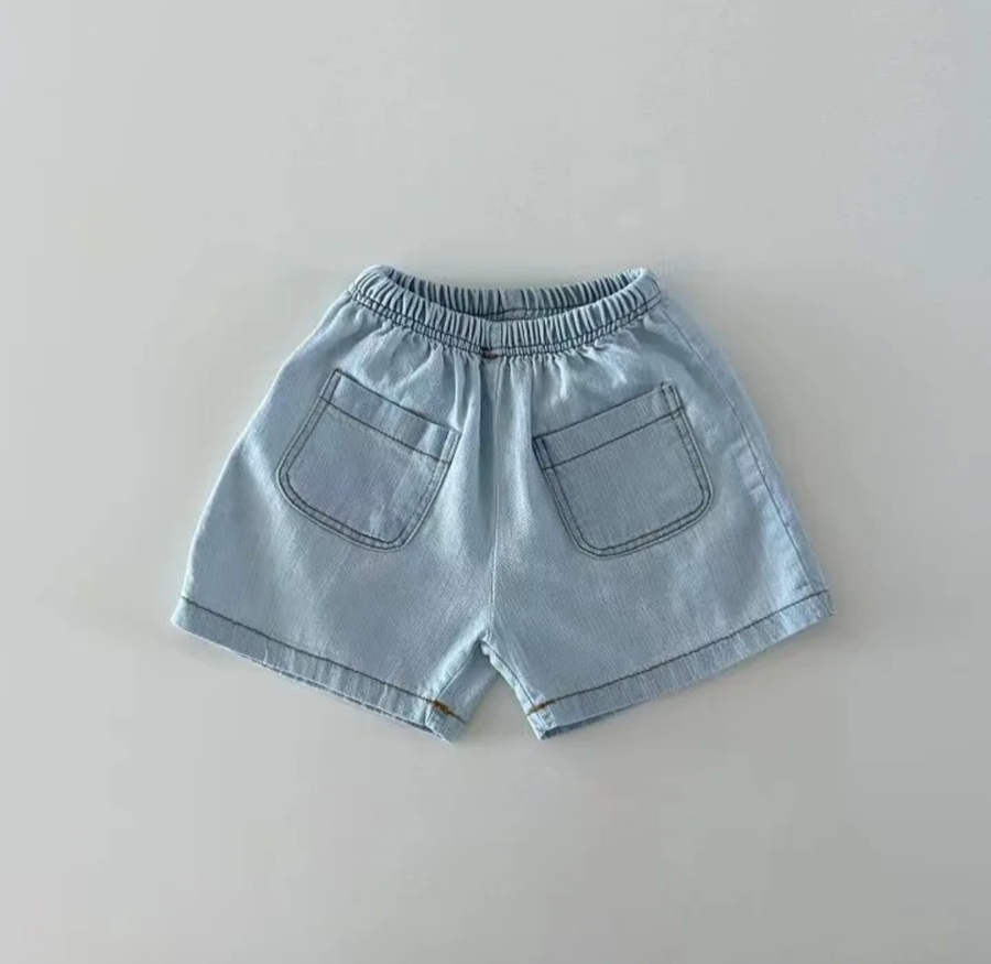 Denim Shirt & Shorts Set