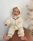 Knit Onesie and Bonnet Set