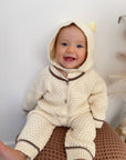 Knit Onesie and Bonnet Set