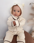 Knit Onesie and Bonnet Set